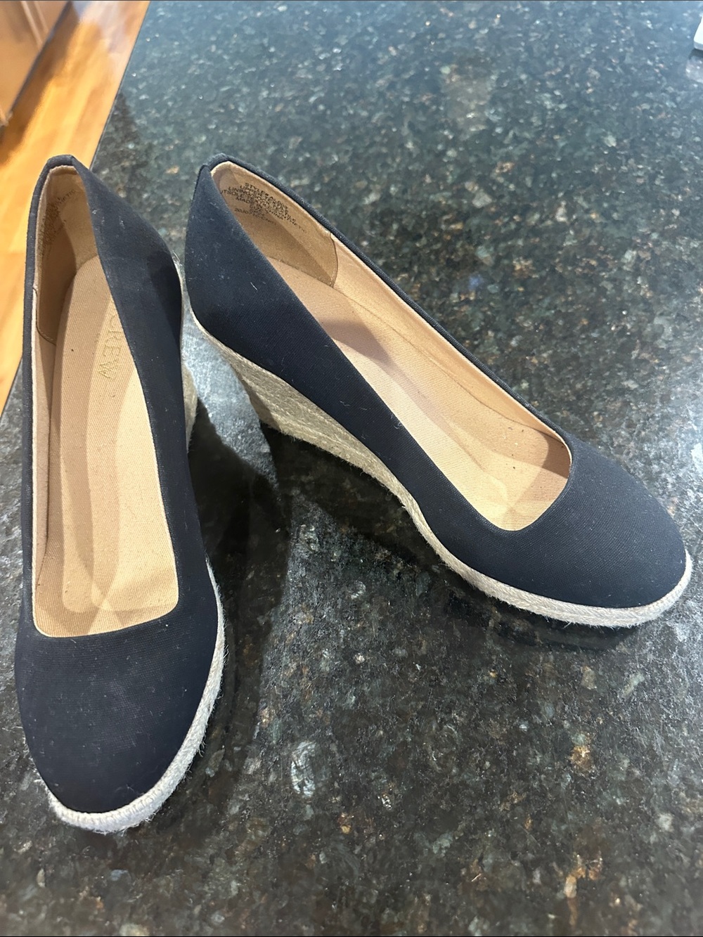 Women's Black Espadrille Wedge Pumps JCrew